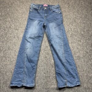 Beautees By Amy Byer Girls 12 Stretch Flare Leg Jeans Rhinestone Accents